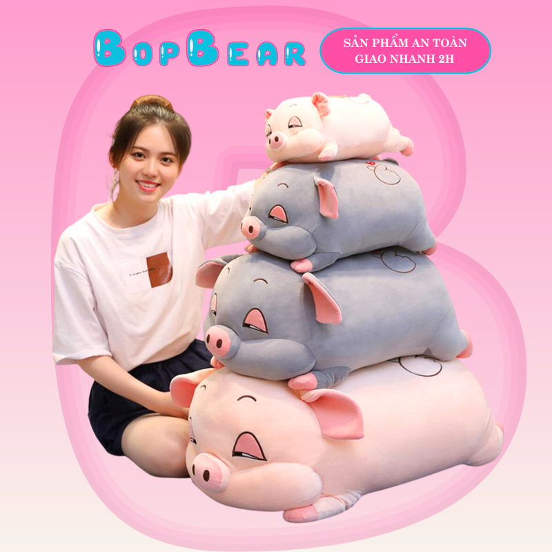 Heo Bông Mắt Ngủ Lim Dim Chất Liệu Miniso Bông Gòn Cao Cấp, Đủ Size - BopBear