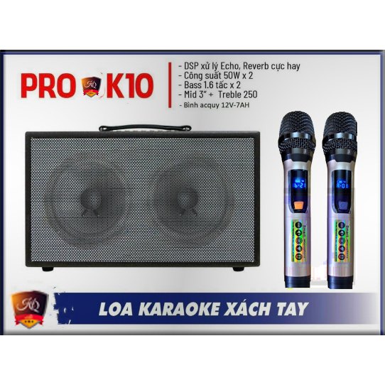 Loa xách tay k10pro gỗ 3 đường tiếng 2 mic kim loại bao hay 200w cực lớn