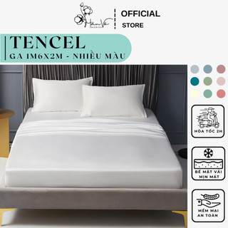 Ga 1m6x2m, bộ ga gối 1m6, bộ ga lụa tencel 60s trơn màu hân võ cao cấp, chất liệu mát mịn, set drap gối