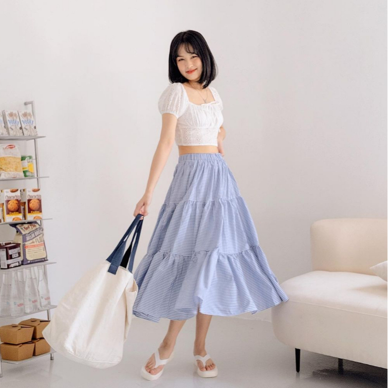 Áo Chloe croptop rút dây buộc nơ ngực- Áo Croptop Hở Vai