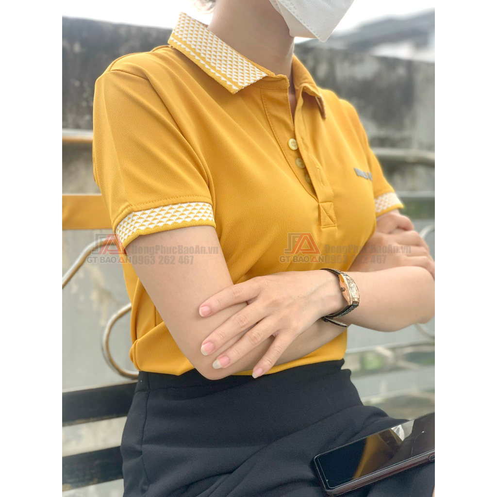 Áo thun nữ cổ bẻ tay ngắn nhiều màu vải Poly Thái cao cấp co giãn 4 chiều, áo thun polo đồng phục công sở, giáo viên