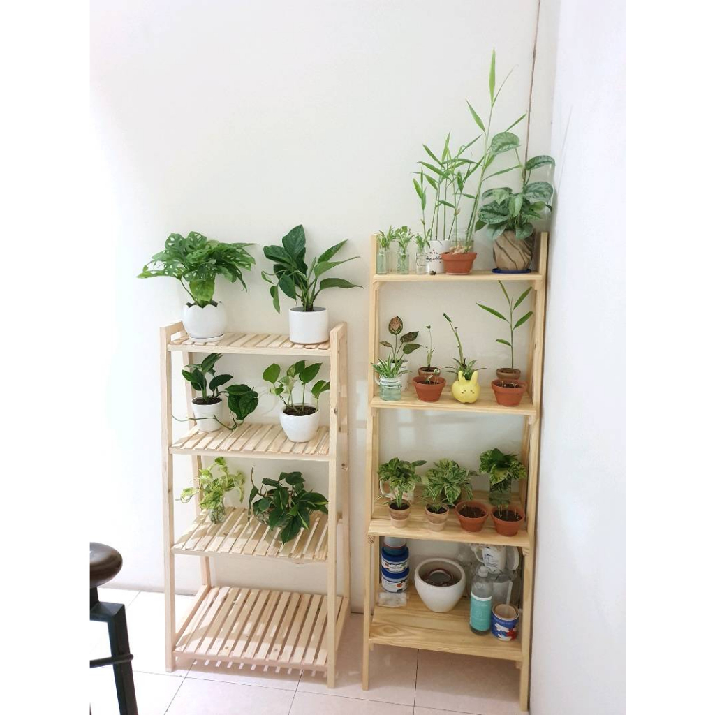 Kệ Đồ Trang Trí, Kệ Sách Đa Năng 4 Tầng Gỗ Thông Tự Nhiên Không Mối Mọt - COMIN DECOR