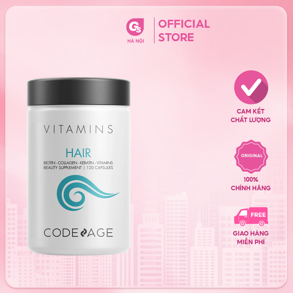 Hàng công ty | Viên uống chống rụng tóc hỗ trợ mọc tóc CodeAge Hair Vitamins (120 viên) | Made in USA | GYMSTORE