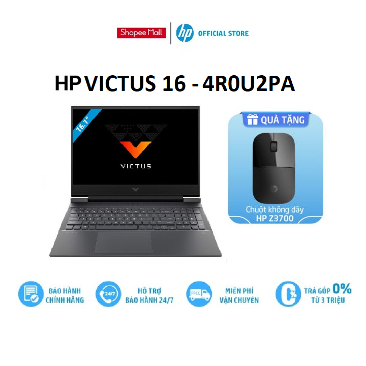 [Mã ELHP12 giảm 1TR7 đơn 17TR] Laptop HP Gaming VICTUS 16 d0200TX 4R0U2PA| i7-11800H | RAM8G | 512GB SSD| 4GB GTX1650