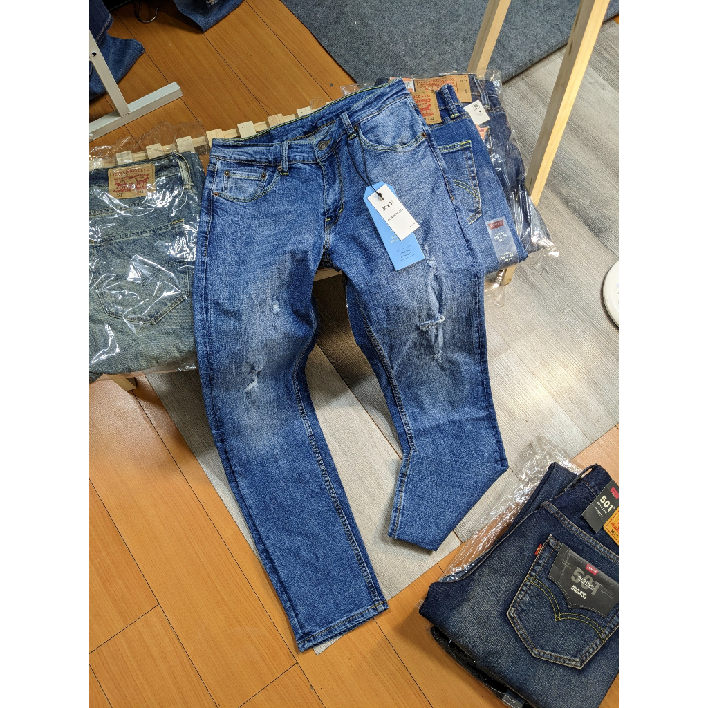 quần jeans nam levis màu xanh biển slim fit