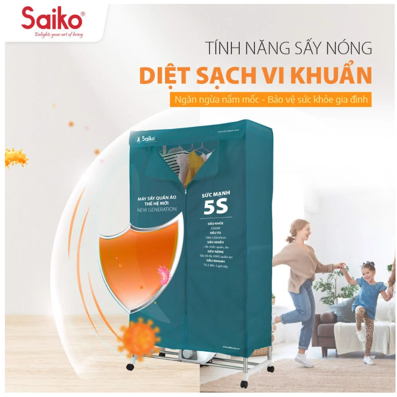Tủ sấy quần áo Saiko CD-2300