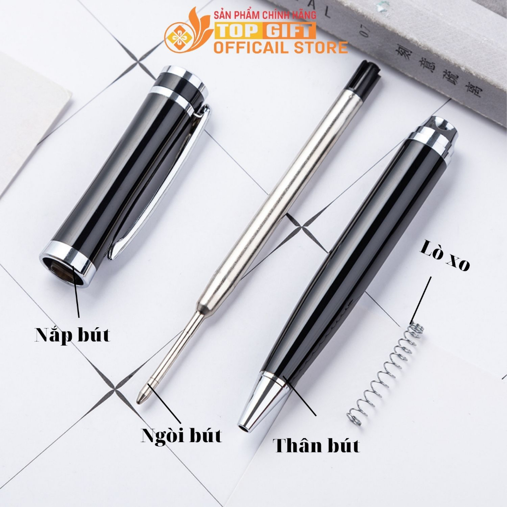 Bút ký cao cấp ALan xoay TopGift ALAN-X ngòi 07mm mực bi màu xanh khắc tên theo yêu cầu