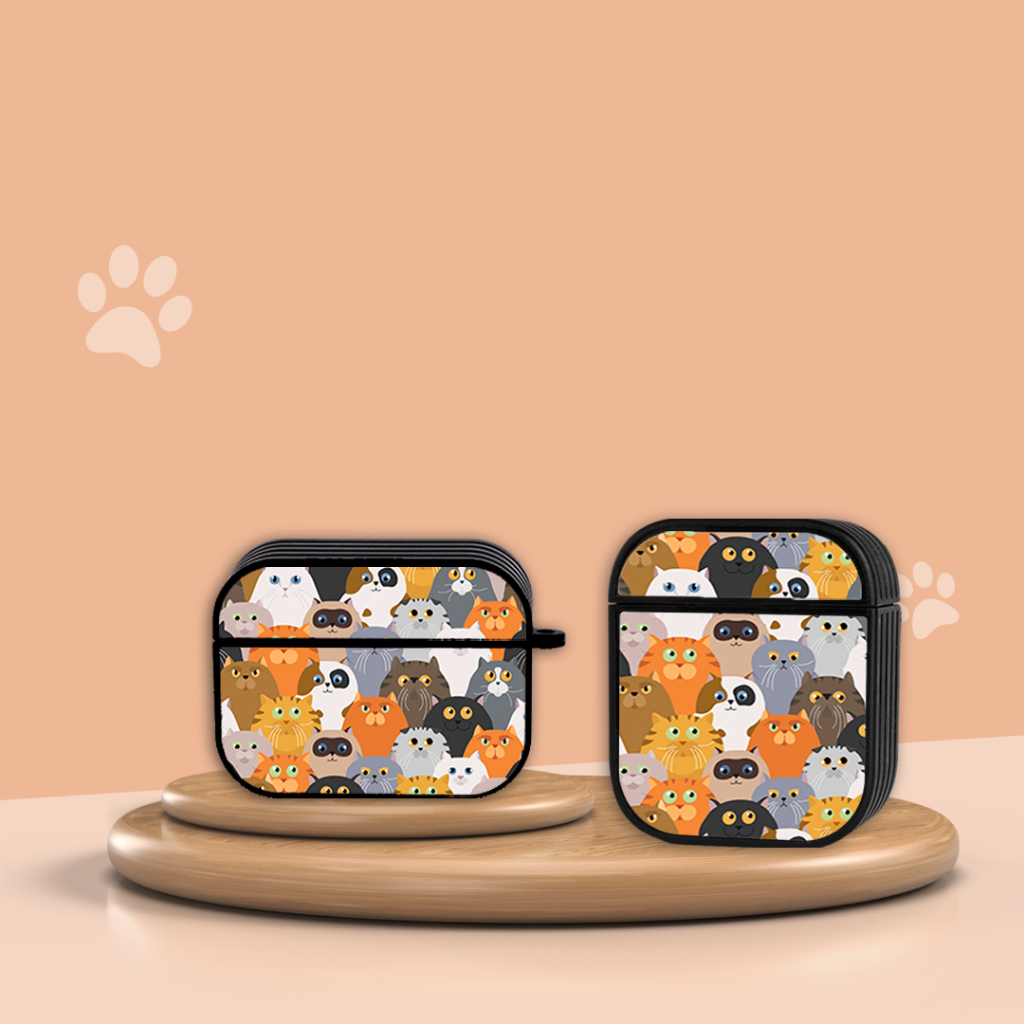 Combo Ốp lưng iPhone và Case AirPods Meow in hình mèo Oops OPCBA032