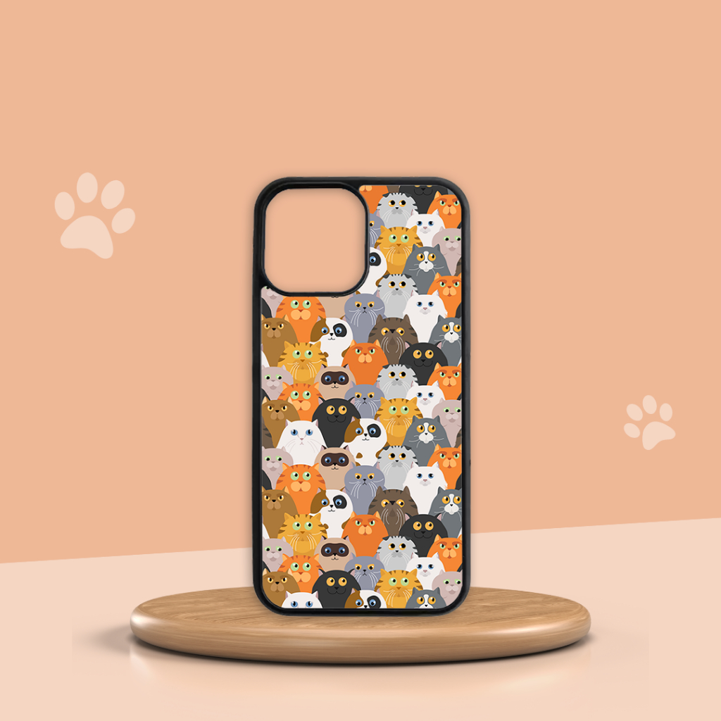 Combo Ốp lưng iPhone và Case AirPods Meow in hình mèo Oops OPCBA032