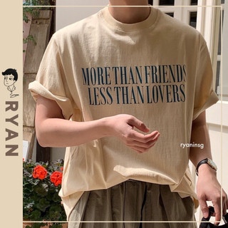 RYAN - Áo thun nam TRÊN TÌNH BẠN DƯỚI TÌNH YÊU ngắn tay vải cotton cổ bo tròn form rộng phong cách Hàn Quốc
