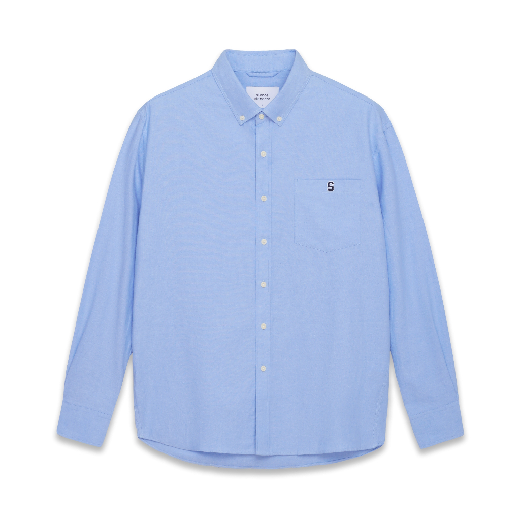 Áo sơ mi cổ cài Korean Summer SilenceStandard Oxford Logo S/Basic