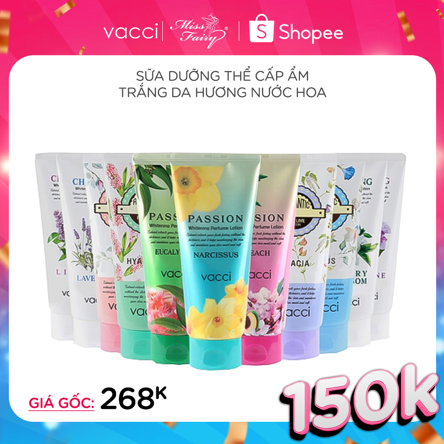 Sữa Dưỡng Thể Hương Nước Hoa Vacci Whitening Lotion Dưỡng Trắng - Dưỡng Ẩm - Chống Nắng SPF 36 PA