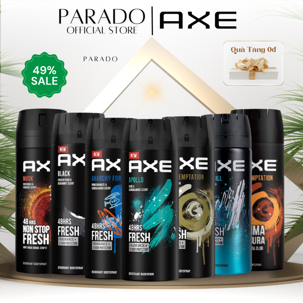 Xịt Khử Mùi Axe Hương Nước Hoa Ngăn Ngừa Mùi Cơ Thể Cho Nam Giới Châu Âu 150ml - Mẫu Mới