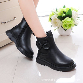 Giày boot đính nơ cho bé gái, bôt cổ ngắn xinnh xắn