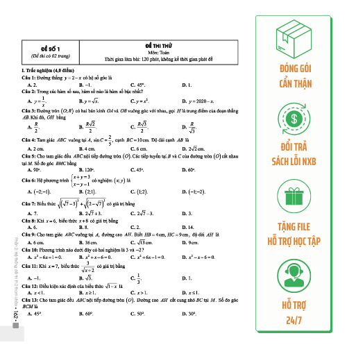 Sách - Đột phá 9+ môn Toán kì thi 9 vào 10 THPT - Phiên bản classic