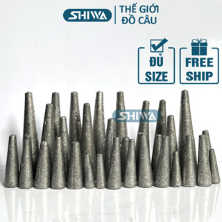 Chì Câu Cá ĐỦ SIZE 10g Đến 100g - Chì Câu Đài Câu Sông Câu Lure 1 VIÊN, Chì Nhọn Xuyên Tâm Đồ Câu SHIWA
