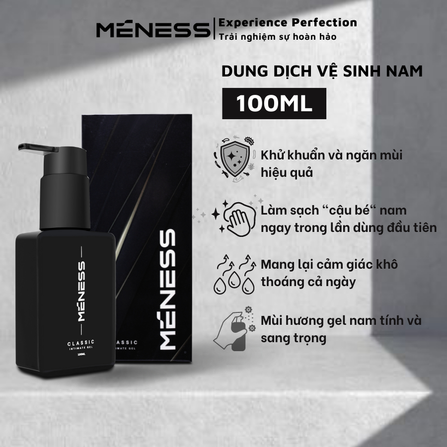 Dung dịch vệ sinh nam giới Meness, hương thơm nam tính khử mùi sạch khuẩn 100ml