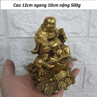 Tượng Di lặc cưỡi cóc 3 chân bằng đồng MS280