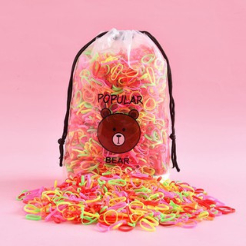 Túi 4000c Chun Buộc Tóc Nhiều Màu Set 4000 chun tóc cho bé túi rút gấu nâu Chun buộc tóc cho bé gái túi 4000 cái