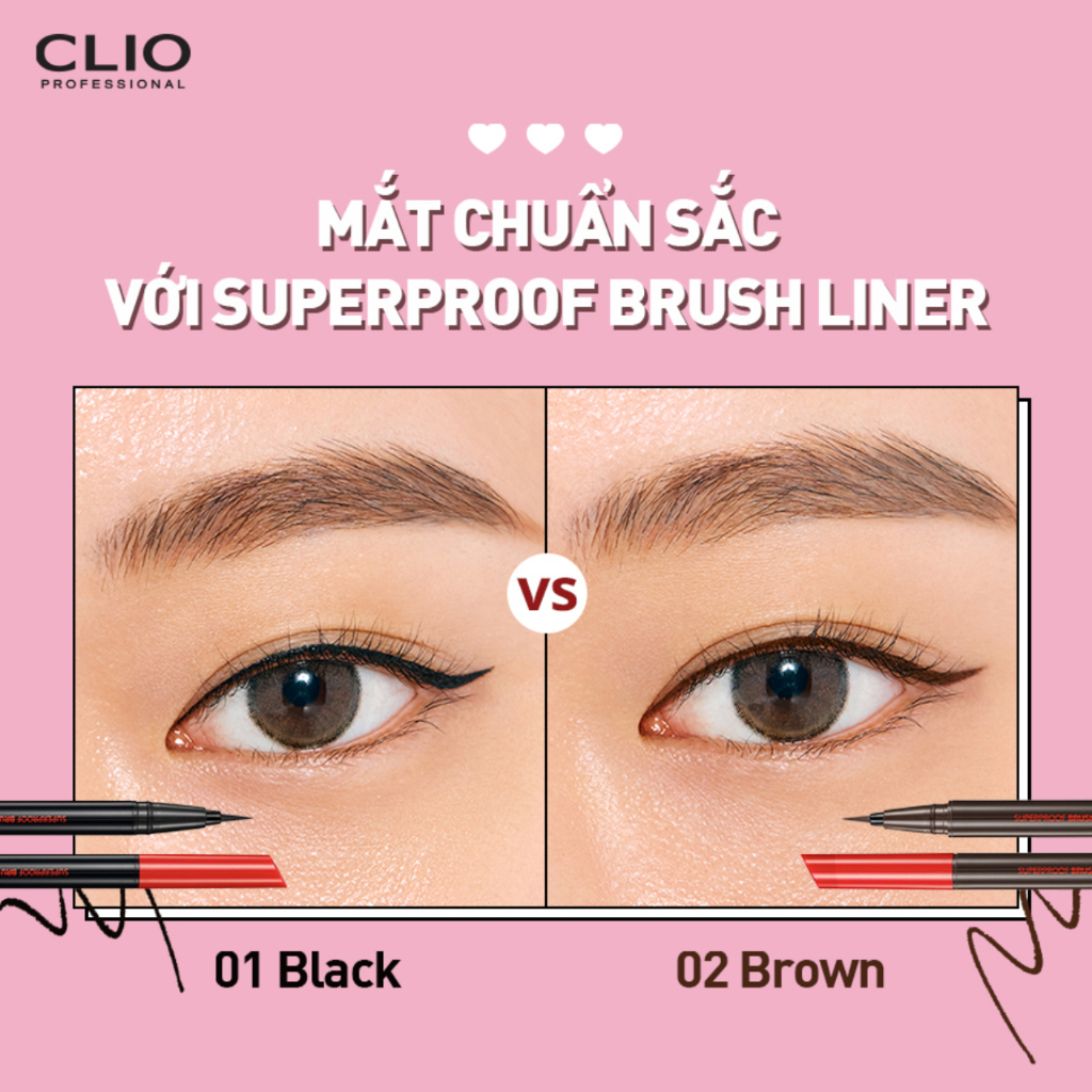 Bút Kẻ Viền Mắt Chống Trôi Clio Superproof Brush Liner 0.55ml