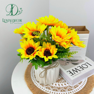 Hoa giả - Bình hoa cắm sẵn, hoa giả hoa lụa decor trang trí bàn trang điểm phòng ngủ