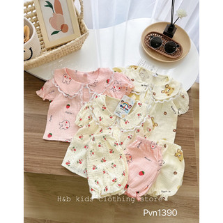 Set pizama Musulin mềm bé gái 8-16kg
