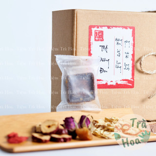 Hộp Trà Đường Đen 6 gói ( Đường đen, gừng, hoa hồng, kỷ tử, táo đỏ, long nhãn)
