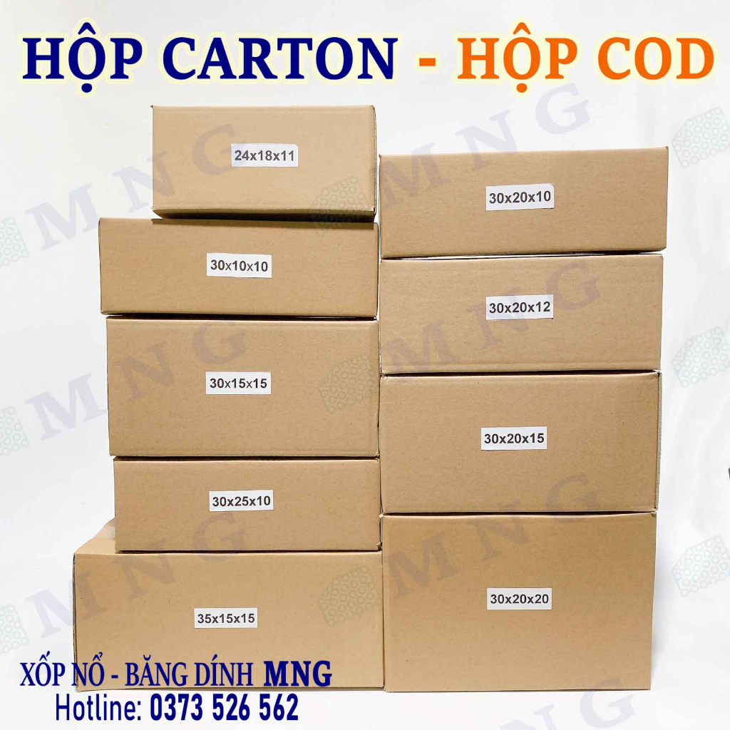 Hộp carton, Hộp COD, hộp giấy đóng gói