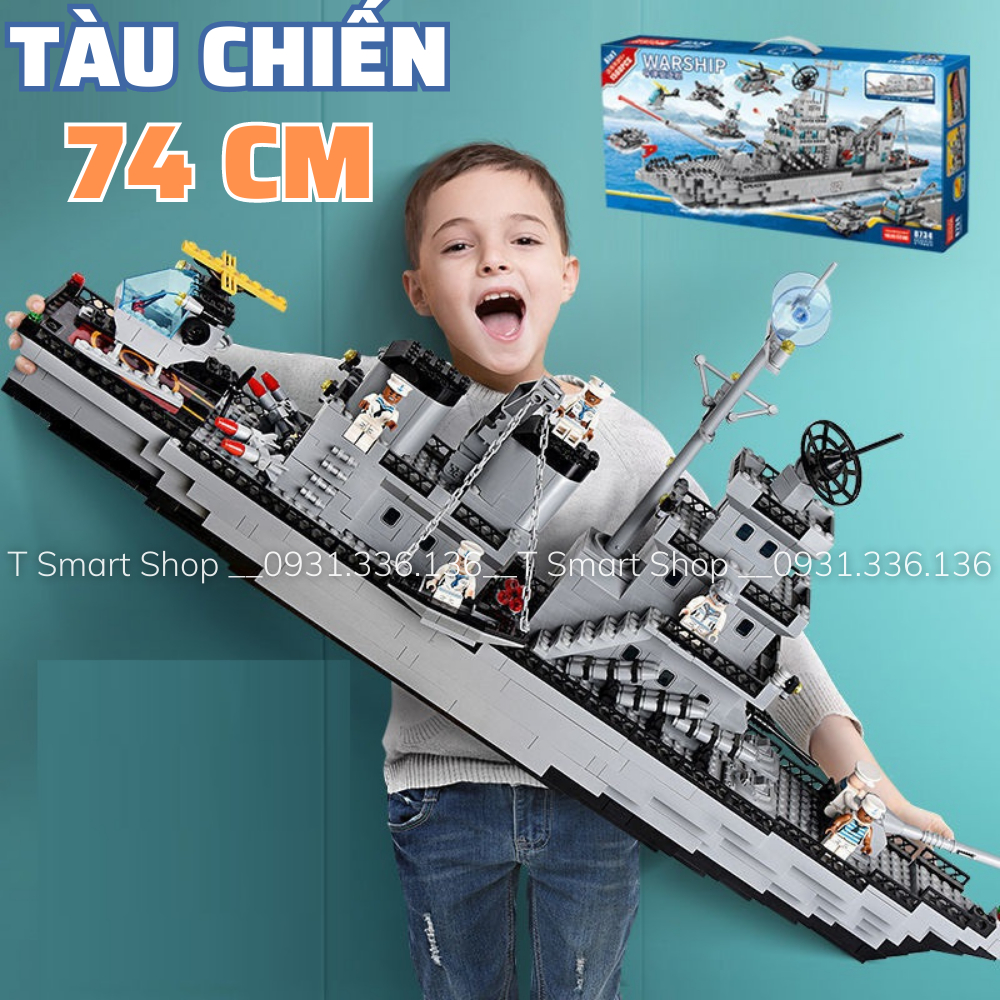 Đồ chơi lắp ráp tàu chiến hạm khổng lồ 1560pcs, xếp hình tàu chiến, máy bay - Đồ chơi bé trai phát triển trí tuệ
