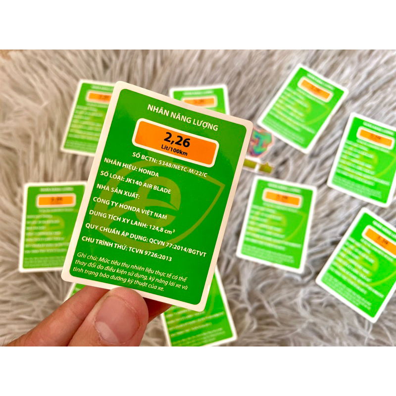 Tem zin năng lượng xanh Airblade 125. hàng chuẩn zin sắc nét