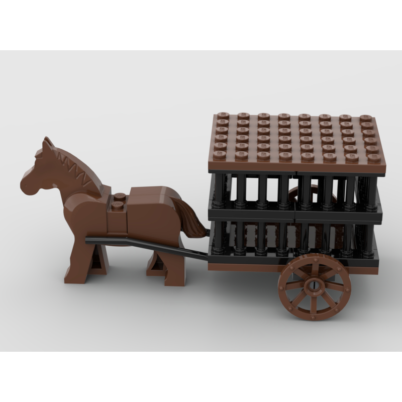 Đồ chơi lắp ráp Lego Moc Castle xe ngựa nhốt tù