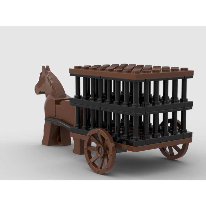 Đồ chơi lắp ráp Lego Moc Castle xe ngựa nhốt tù