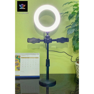 Đèn led livestream 2 kẹp hỗ trợ chụp ảnh make up trang điểm nhiều chế độ sáng