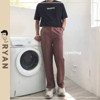 Quần Tây Ống Rộng Màu Đen/ Be Kem Kiểu Dáng Hàn Quốc Phù Hợp Đi Học Đi Làm RYAN - Chris & Dean Pants