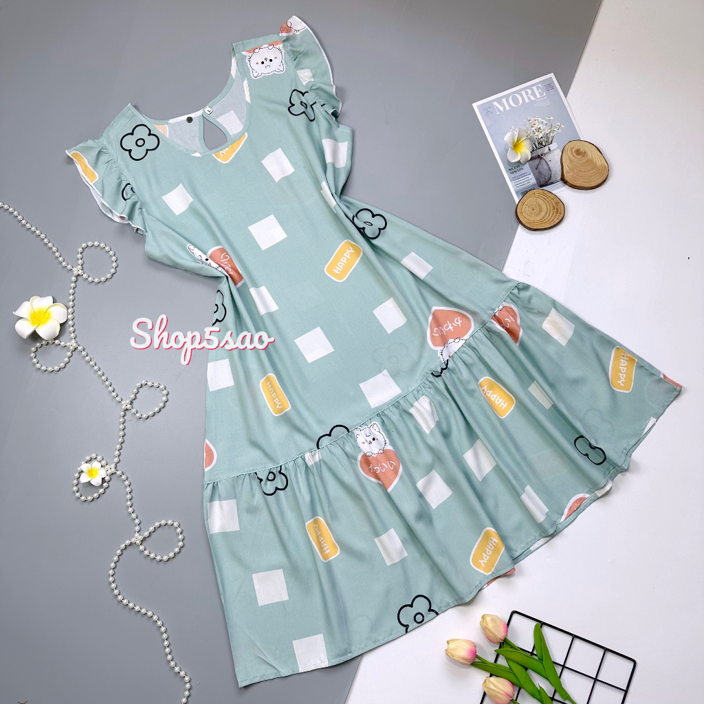 Váy lanh - Đầm tole mặc nhà SHOP5SAO đuôi cá BIGSIZE (52-70kg) | BigBuy360 - bigbuy360.vn