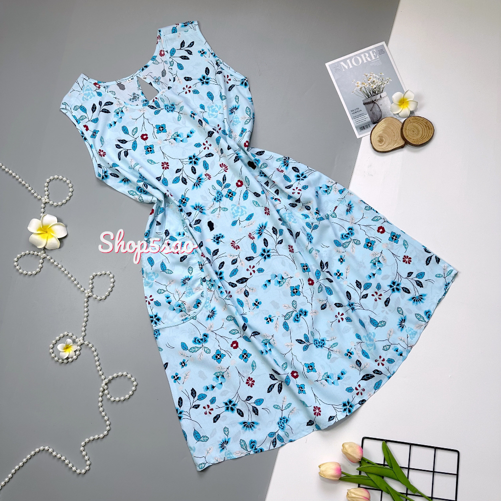 Váy lanh, Đầm tole lanh mặc nhà SHOP5SAO có túi BIGSIZE (50-70kg) | BigBuy360 - bigbuy360.vn