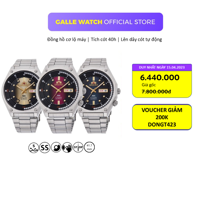 Đồng hồ Orient SK Sports RA-AA0B0 nam máy cơ kính cường lực chống nước 5 ATM dây thép cao cấp chính hãng