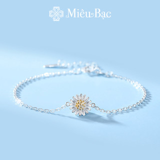 Lắc tay bạc nữ Miêu Bạc Hoa Cúc chất liệu bạc 925 phong cách dễ thương trang sức phụ kiện L400347