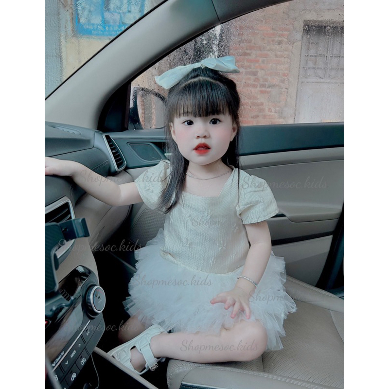 Váy bé gái,Váy tácta ren xoè bồng đuôi cá cho bé gái V0121