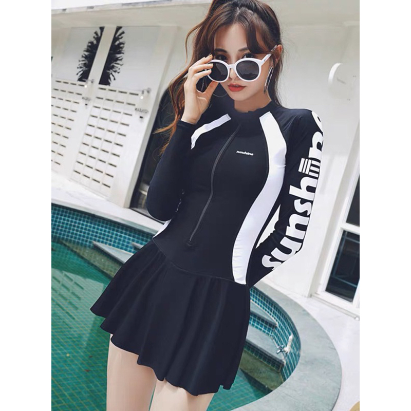 Đồ bơi bikini nữ dài tay phong cách thể thao năng động có size to đến 80kg