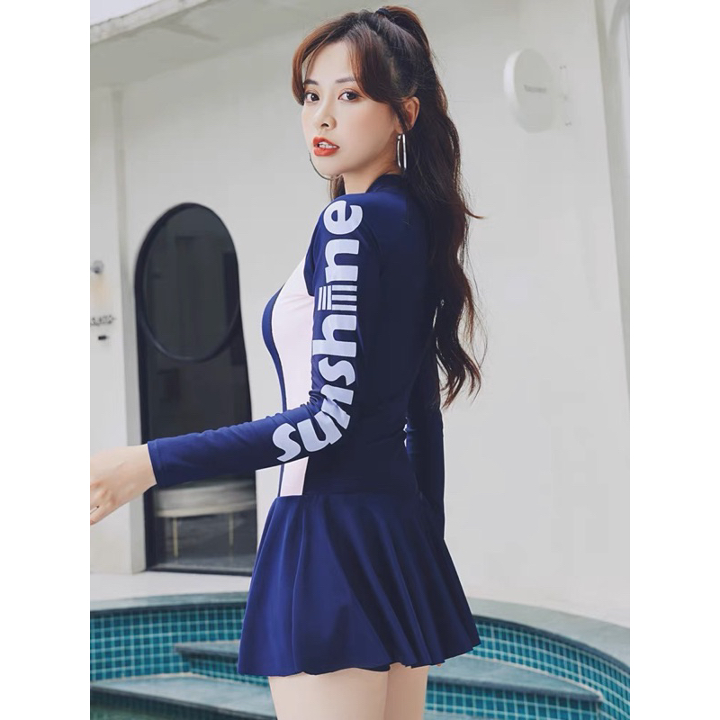 Đồ bơi bikini nữ dài tay phong cách thể thao năng động có size to đến 80kg