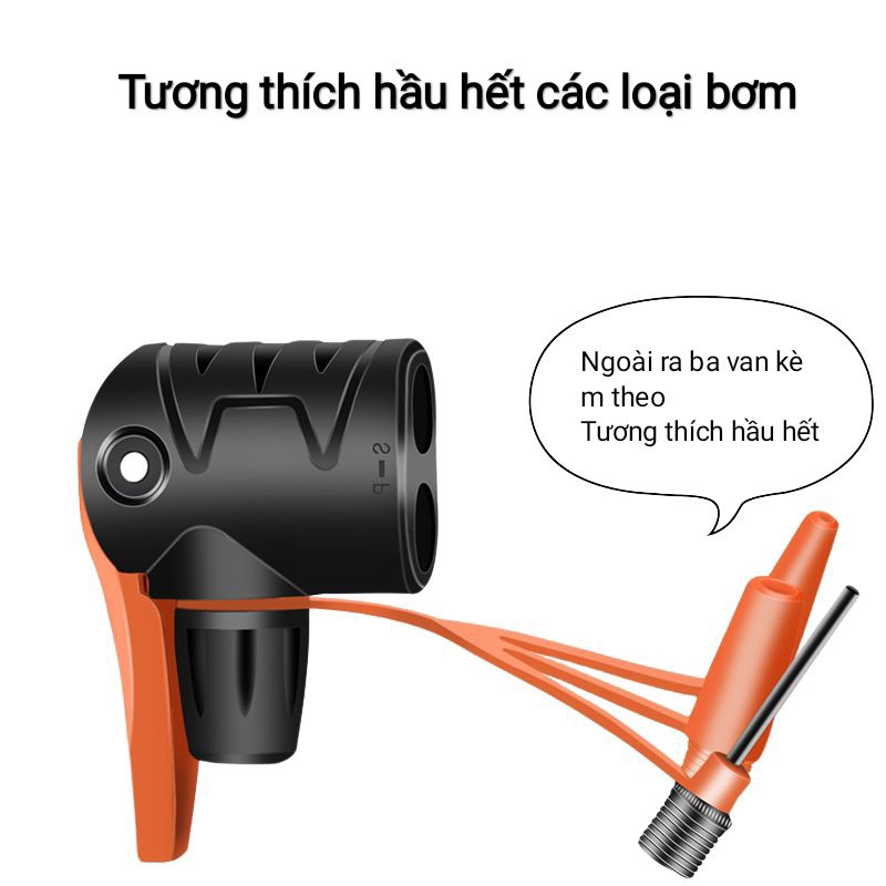 Đầu bơm xe máy, xe đạp, đầu vòi bơm .Kèm theo 3 vòi