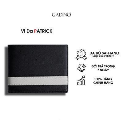 Ví Da Nam PATRICK Kiểu Ngang Vân Saffiano Nhập Khẩu Cao Cấp - G01