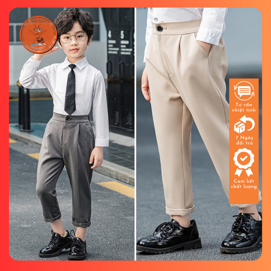 Quần Tây Âu Cao Cấp Chất Vải Tuyết Mưa Cho Bé Trai Từ 15-45kg - Littlekids.T
