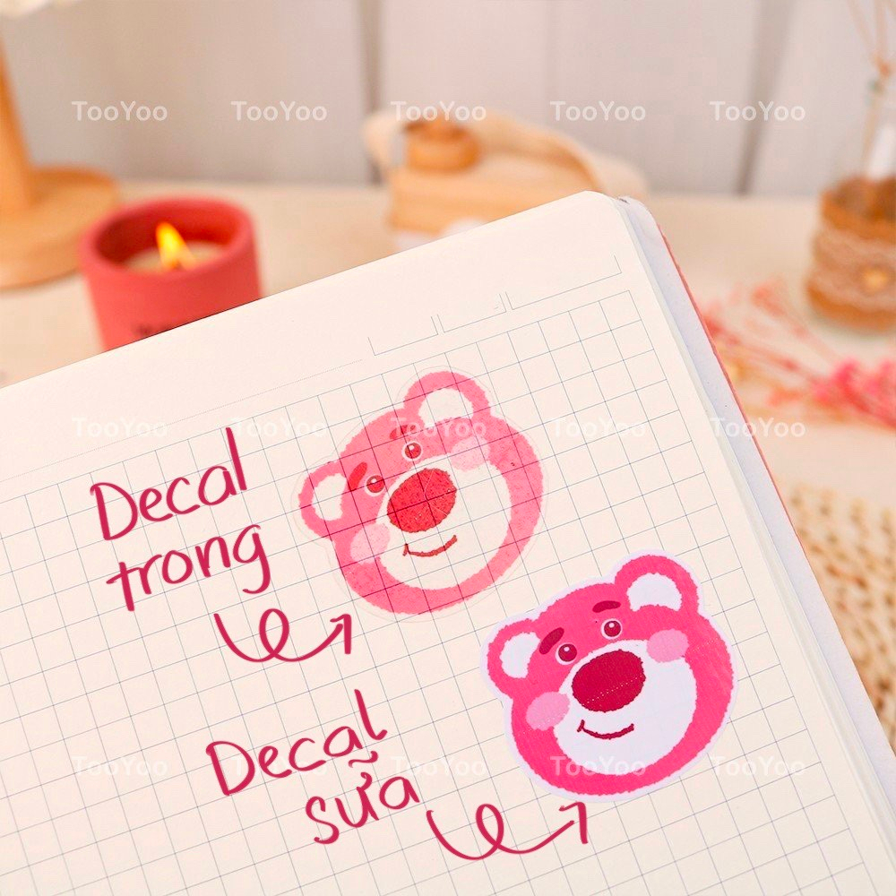 Tấm sticker Gấu dâu Lotso dễ thương cute TooYoo BK00110