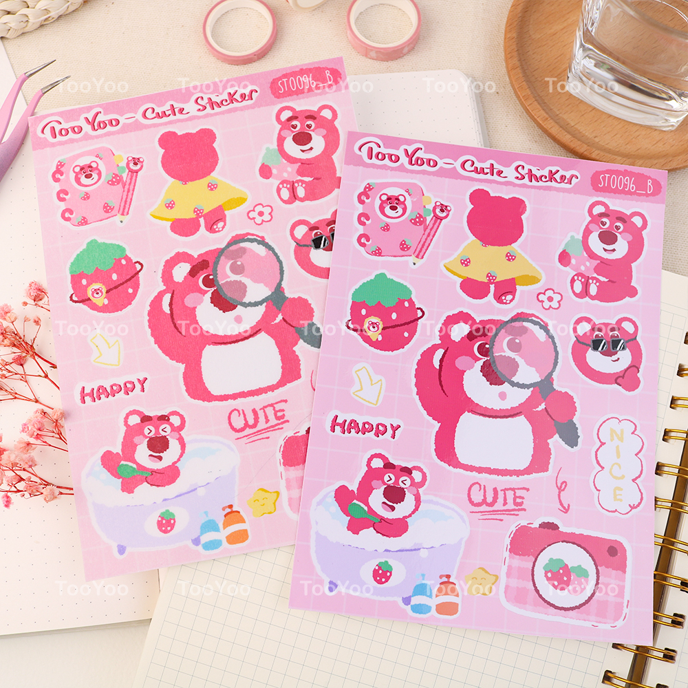 Tấm sticker Gấu dâu Lotso dễ thương cute TooYoo BK00110