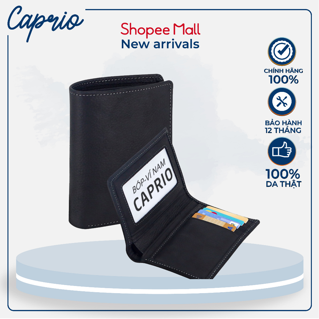 Ví nam Caprio Billfold (Ví Đứng) Da bò cao cấp