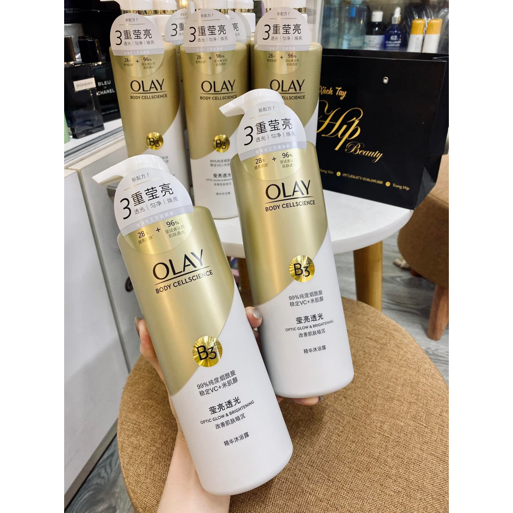 SỮA TẮM DƯỠNG TRẮNG DA OLAY BODY CLEANSER 500ML - Vitamin C + B3 Nội địa trung
