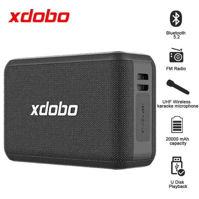 Loa Bluetooth 5.2 Xdobo X8 Pro Công Suất 120W Kèm 2 Mic Hát Karaoke Tích Hợp Viên Pin 20000mAh, Chống Nước IPX5
