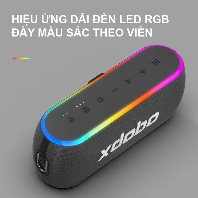 Loa Bluetooth 5.3 Xdobo X8 III Công Suất 60W Bass Siêu Trầm, Chống Nước iPX7, Tích Hợp Viên Pin 6600mAh 12h Nghẹ Nhạc